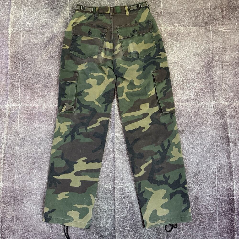 Men's Vintage 90s US Army Military Woodland Camo Green Brown Cargo Pants 30 X 32